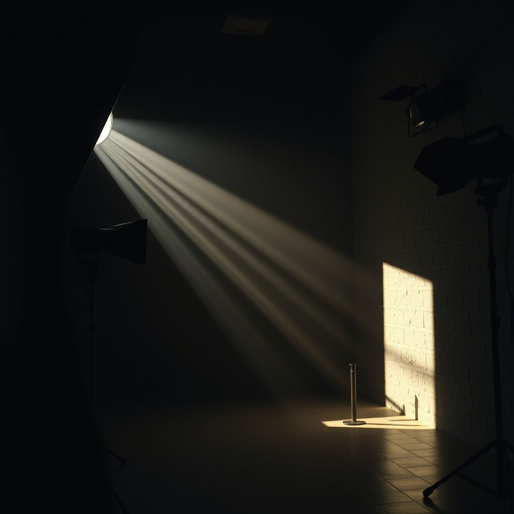 การใช้แสงและเงาในเบื้องหลังถ่ายทำ